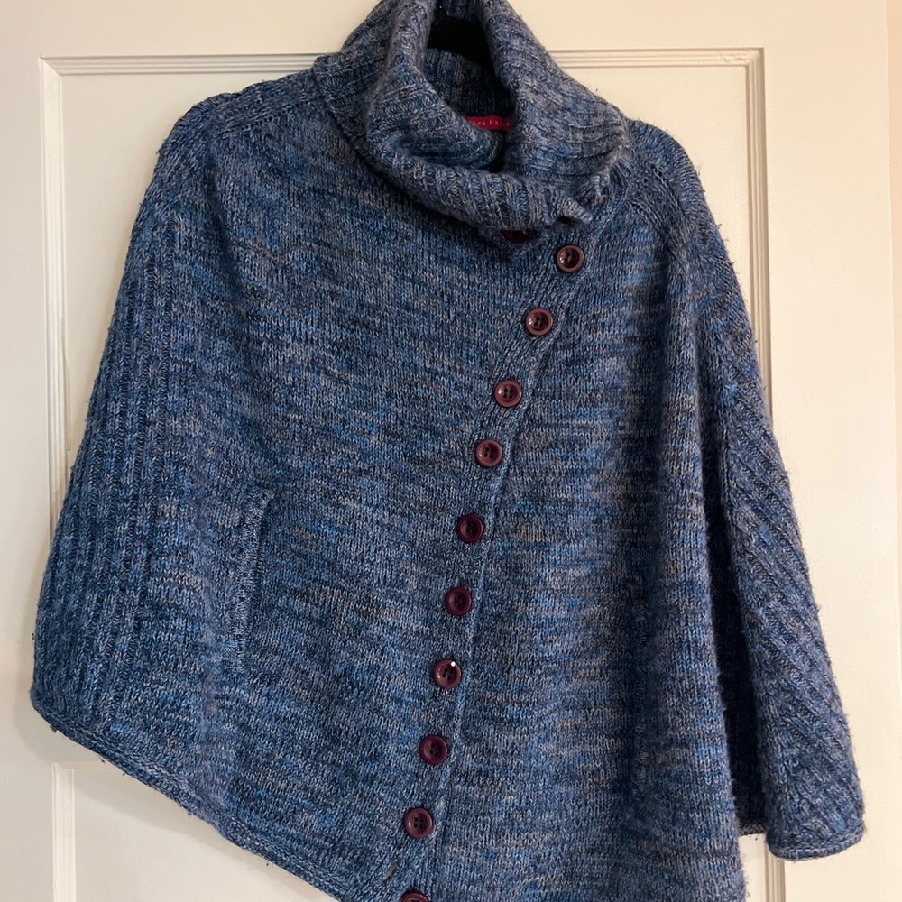 Anthropologie Blue Cowl Neck Sweater